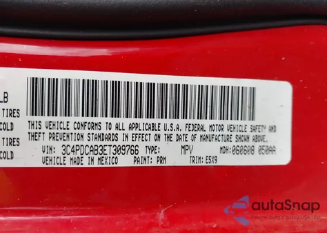 2014 Dodge Journey American Value Pkg из США, поврежденный, VIN 3C4PDCAB3ET309766